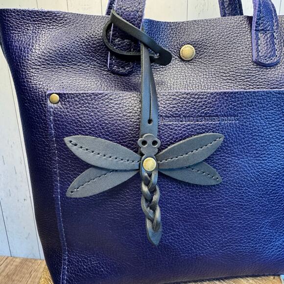 Portland Leather Handbags - Portland Leather Dragonfly Charm Black FAST SHIP Neutral Purse Charm NEW!